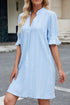jacquard-texture-flared-short-sleeve-notched-neck-mini-dress OhSoStyled - Sophia's Style in Light Blue-3