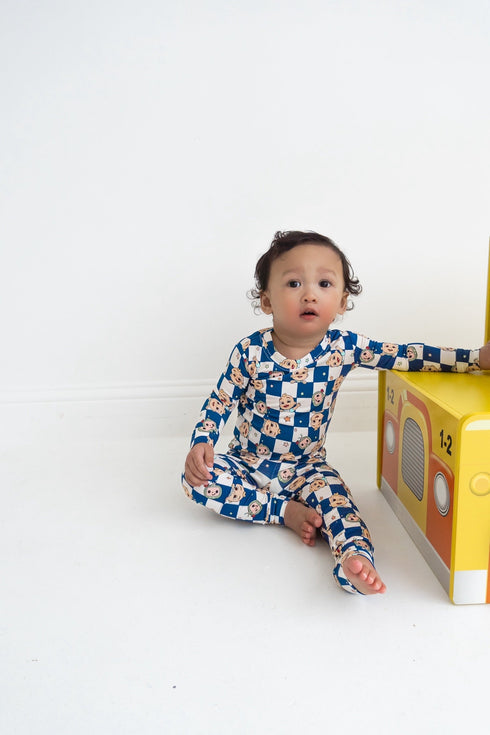 Dream Big Little Co x CoComelon JJ STARRY NIGHT CHECKERS DREAM ROMPER