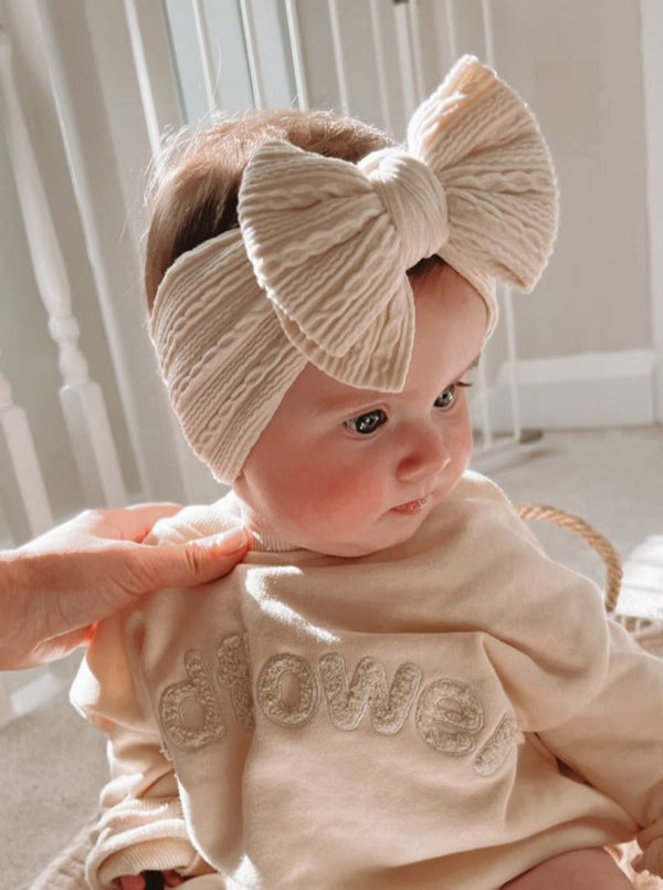 luna-luca-stretch-bow-headband-cream Luna and Luca Newborn Baby Clothes