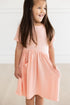 peach-s-s-pocket-twirl-dress Mila & Rose - Sophia's Style-Peach S/S Pocket Twirl Dress-6-12M--1