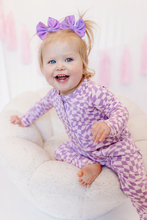 plum-wavy-checkers-dream-romper Dream-Big-Little-Co-pajama-baby-blanket