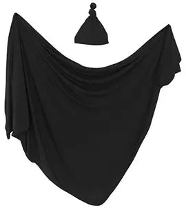 swaddle-blanket-and-hat-set-black-Sophia's Style-8