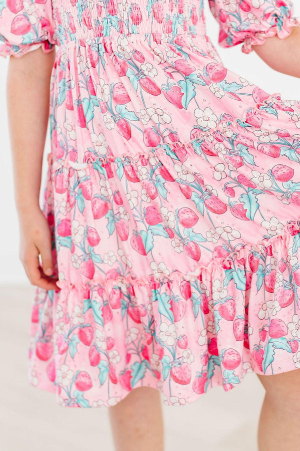 strawberry-shortcake-smocked-ruffle-dress Mila & Rose - Sophia's Style-Strawberry Shortcake Smocked Ruffle Dress-2T--1