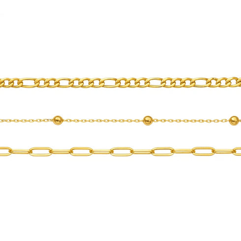 adriana-3-piece-stackable-bracelet-trio-set-beaded-figaro-paperclip-link-Sophia's Style-3