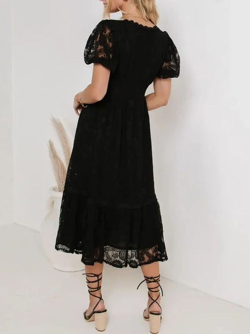 lace-v-neck-short-sleeve-dress OhSoStyled - Sophia's Style in Light Green-16