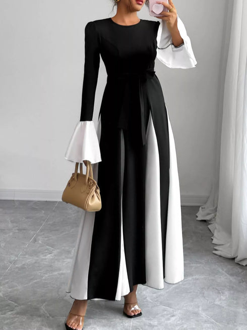 contrast-round-neck-flare-sleeve-maxi-dress-OhSoStyled-Sophia's-Style-4