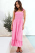 Ruffled Smocked Ruffle Hem Sleeveless Dress