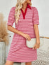 contrast-striped-short-sleeve-mini-dress OhSoStyled - Sophia's Style in Fuchsia Pink-13