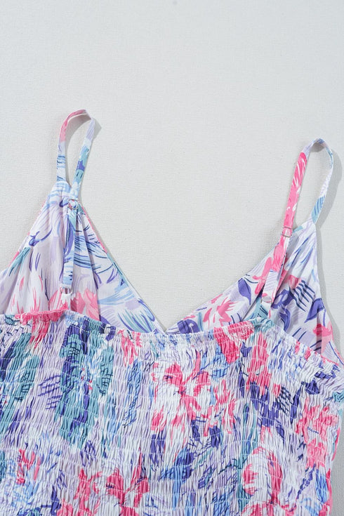 floral-spaghetti-strap-surplice-neck-shirred-waist-mini-dress OhSoStyled at Sophia's Style-9