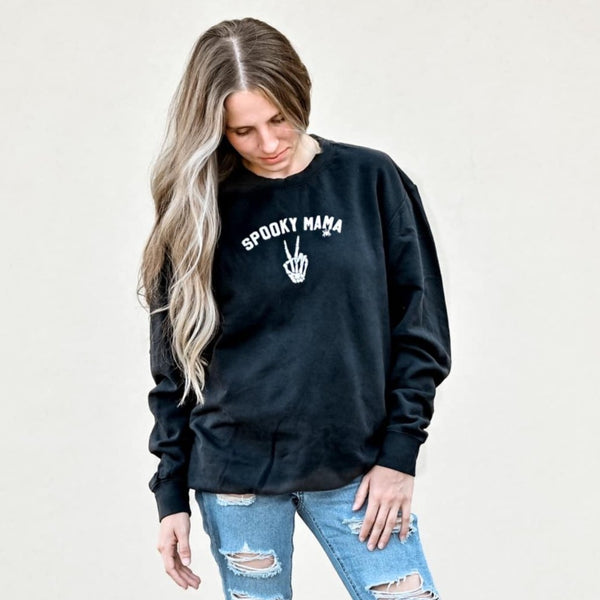 womens-spooky-mama-comfort-colors-crewneck-sweatshirt Sophia's Style-1