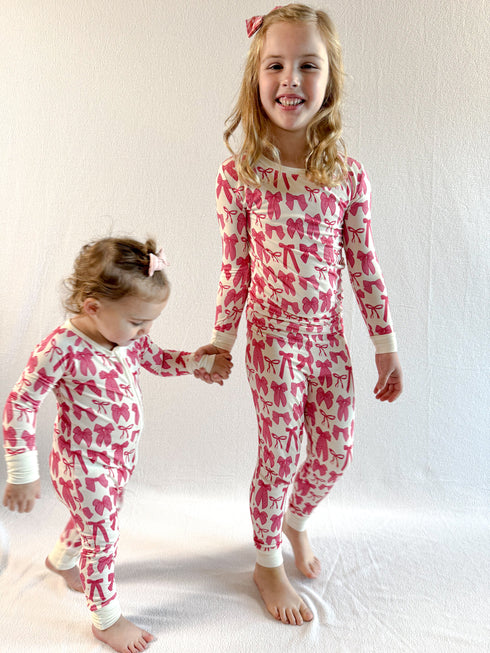 hot-pink-bow-two-piece-pajama-set Boosh Baby - Sophia's Style-4