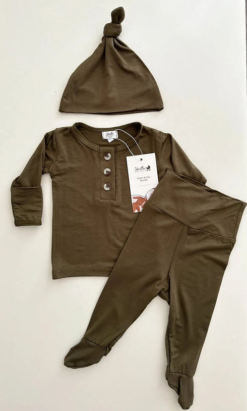 newborn-boy-outfit-set-army-green-baby-boy-coming-home-outfit-Sophia's Style-5