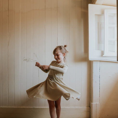 the-printed-long-sleeve-dress-golden-gingham Lovely Littles - Sophia's Style-2