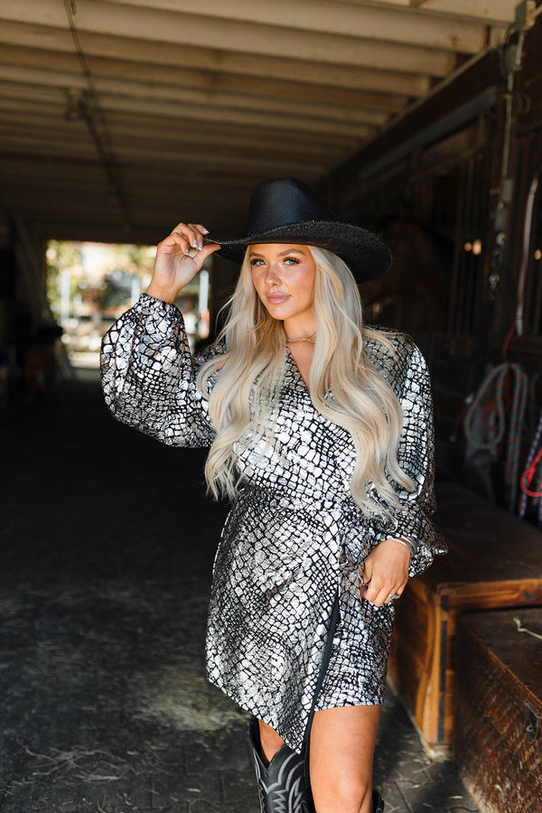 adeline-short-wrap-dress-pearl-river Buddy Love - Sophia's Style-Adeline Short Wrap Dress - Pearl River-Silver-XS-1