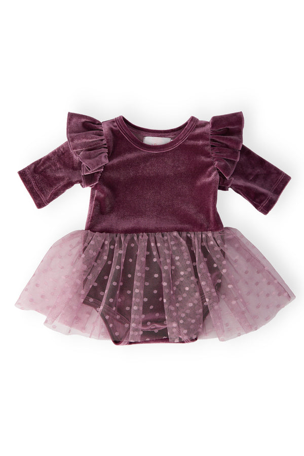 amethyst-velvet-tutu-bodysuit Mila & Rose - Sophia's StyleVelvet Tutu Bodysuit-1
