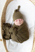 swaddle-blanket-and-hat-set-army-green-Sophia's Style-4