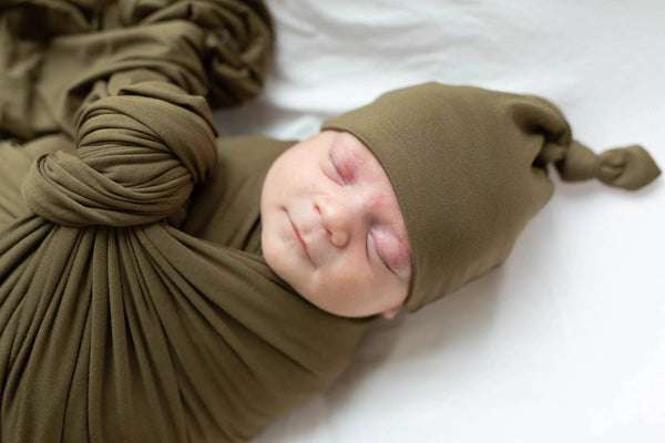 swaddle-blanket-and-hat-set-army-green-Sophia's StyleSwaddle Blankets & Hat / Headband Sets-1