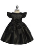 Baby Girls Satin Special Occasion Dress with Removable Rhinestone Bow, 6-24 Months