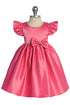 Baby Girls Satin Special Occasion Dress with Removable Rhinestone Bow, 6-24 Months