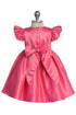 Baby Girls Satin Special Occasion Dress with Removable Rhinestone Bow, 6-24 Months