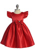 Baby Girls Satin Special Occasion Dress with Removable Rhinestone Bow, 6-24 Months