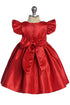 Baby Girls Satin Special Occasion Dress with Removable Rhinestone Bow, 6-24 Months