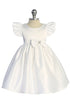 Baby Girls Satin Special Occasion Dress with Removable Rhinestone Bow, 6-24 Months