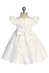 Baby Girls Satin Special Occasion Dress with Removable Rhinestone Bow, 6-24 Months