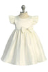 Baby Girls Satin Special Occasion Dress with Removable Rhinestone Bow, 6-24 Months