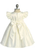 Baby Girls Satin Special Occasion Dress with Removable Rhinestone Bow, 6-24 Months