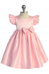 Baby Girls Satin Special Occasion Dress with Removable Rhinestone Bow, 6-24 Months
