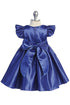 Baby Girls Satin Special Occasion Dress with Removable Rhinestone Bow, 6-24 Months