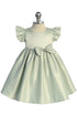 Baby Girls Satin Special Occasion Dress with Removable Rhinestone Bow, 6-24 Months
