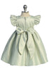 Baby Girls Satin Special Occasion Dress with Removable Rhinestone Bow, 6-24 Months