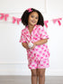girls-baseball-bow-print-pajama-set-short-sleeve-pink-sophias-style-4