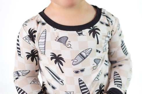 checkered-surfboards-two-piece-bamboo-pajama-set Boosh Baby - Sophia's Style-1
