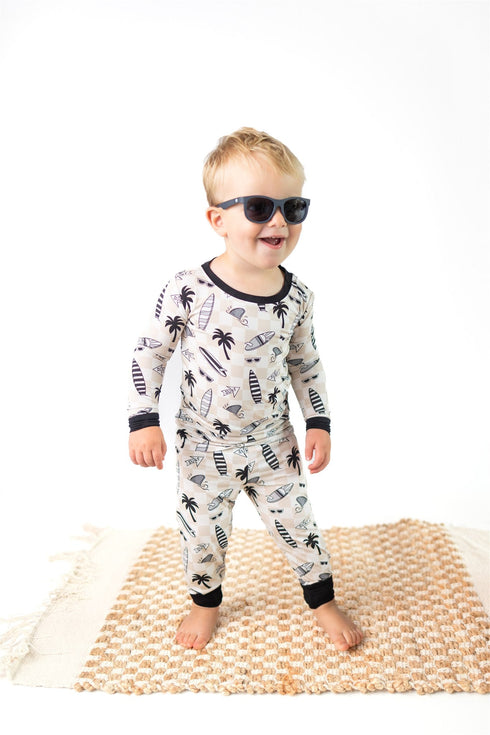 checkered-surfboards-two-piece-bamboo-pajama-set Boosh Baby - Sophia's Style-2