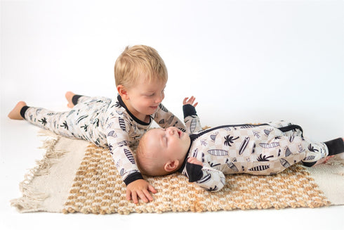 checkered-surfboards-two-piece-bamboo-pajama-set Boosh Baby - Sophia's Style-4