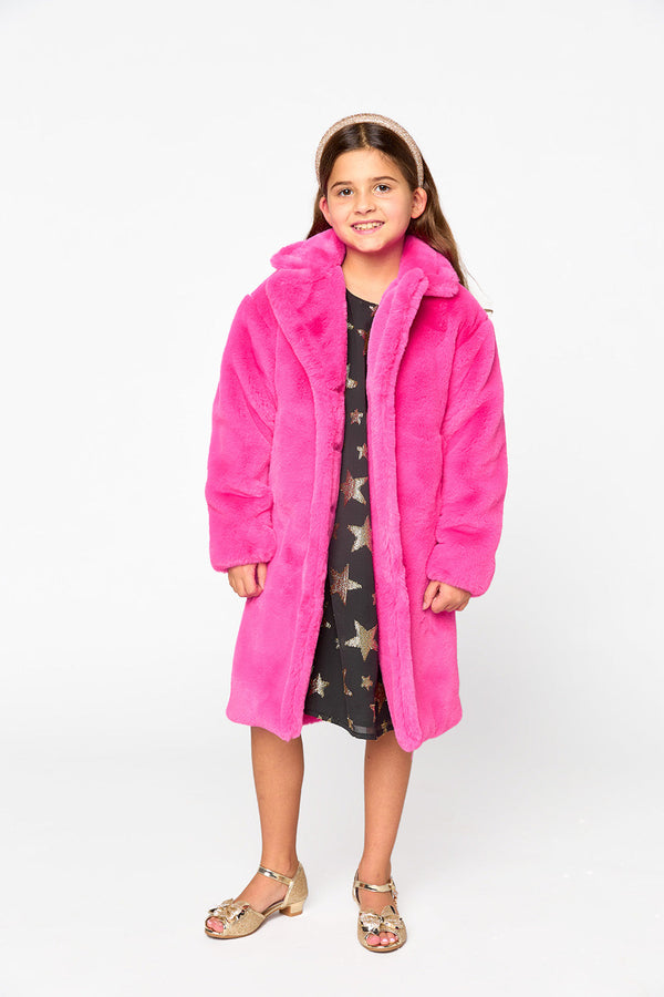 mini-zoey-coat-hot-pink Buddy Love - Sophia's Style-Mini Zoey Coat - Hot Pink-Pink-3-1