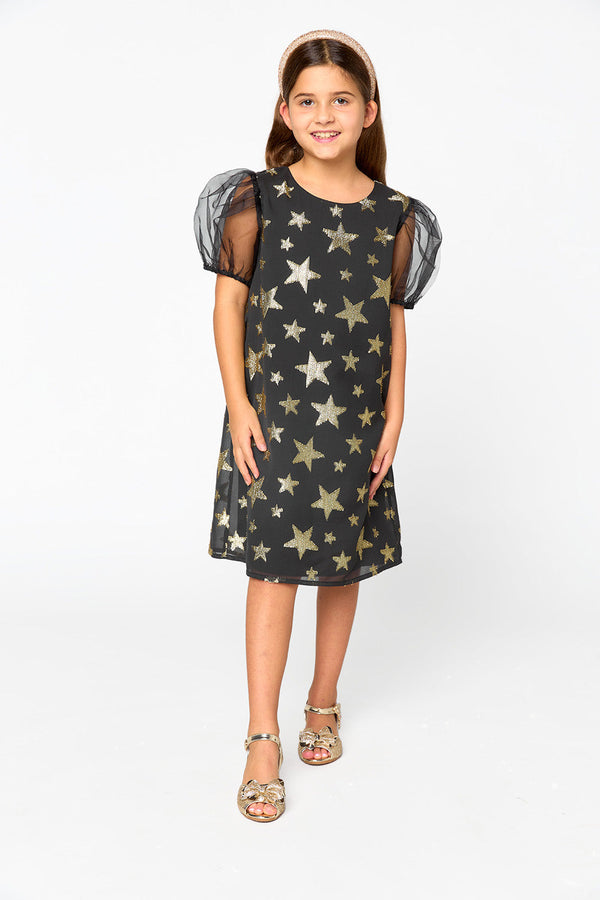 gigi-girls-dress-super-nova Buddy Love - Sophia's Style-Gigi Girls Dress - Super Nova-Black-3-1