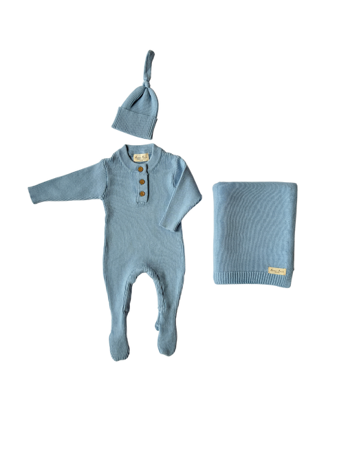 Baby Rib Henley Bundle - Powder Blue