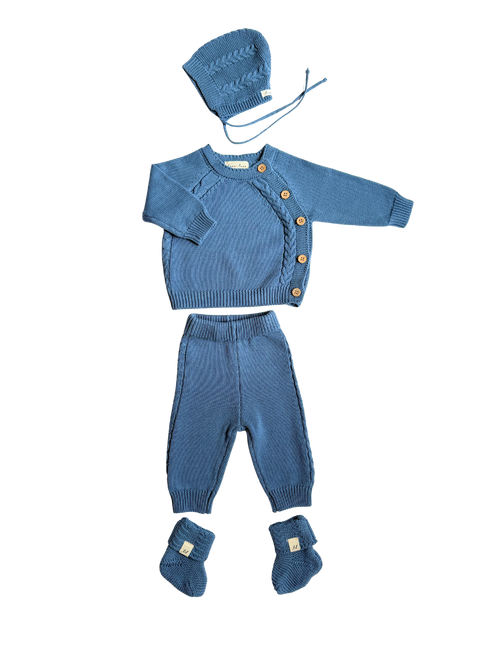Bring Me Home Cable Knit Bundle - Denim Blue