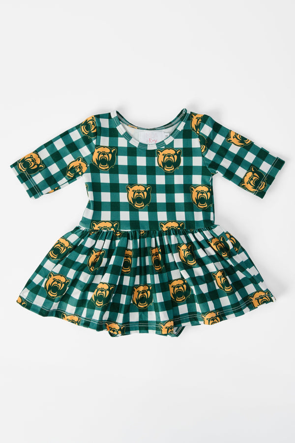 baylor-plaid-bear-3-4-sleeve-twirl-bodysuit-Sophia's StyleTwirl Bodysuit - 3/4 Sleeve-1