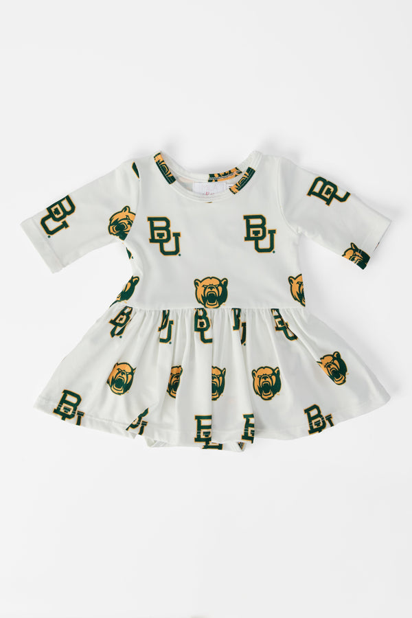 baylor-white-bear-3-4-sleeve-twirl-bodysuit-Sophia's StyleTwirl Bodysuit - 3/4 Sleeve-1