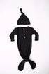 newborn-knotted-gown-and-hat-set-black-newborn-clothes-Sophia's Style-2