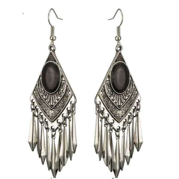 black-cats-eye-stone-boho-dangle-earrings-Sophia's StyleEarrings-1