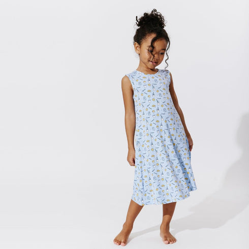 milk-cookies-blue-bamboo-girls-sleeveless-dress-bellabu-bear - Sophia's Style -6