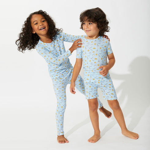 milk-cookies-blue-bamboo-kids-pajama-short-set-bellabu-bear - Sophia's Style -6