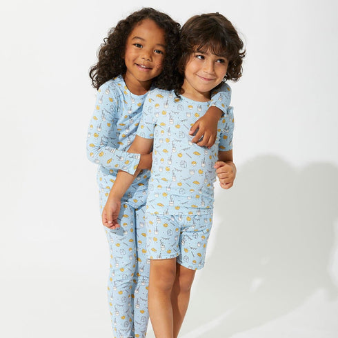milk-cookies-blue-bamboo-kids-pajama-short-set-bellabu-bear - Sophia's Style -7