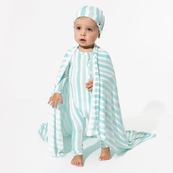 slumber-stripes-bamboo-swaddle-beanie-set-Bellabu Bear at Sophia's StyleSwaddle & Beanie-1